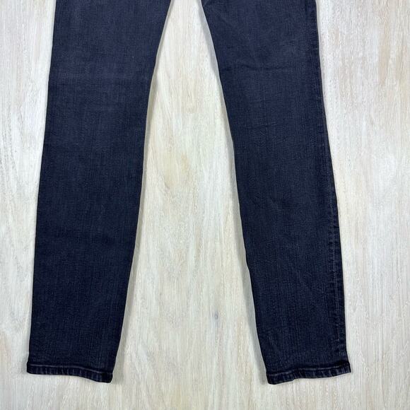 Madewell Low Rise Faded Black Skinny Slim Fit Denim Casual Stretch Jeans 25 - Picture 9 of 15